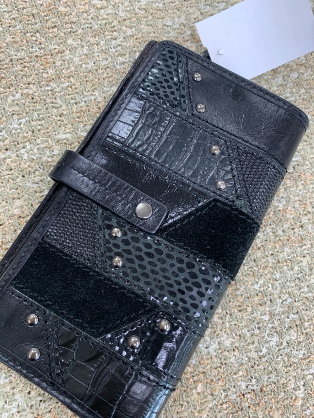 Fossil Black Patchwork Leather Wallet